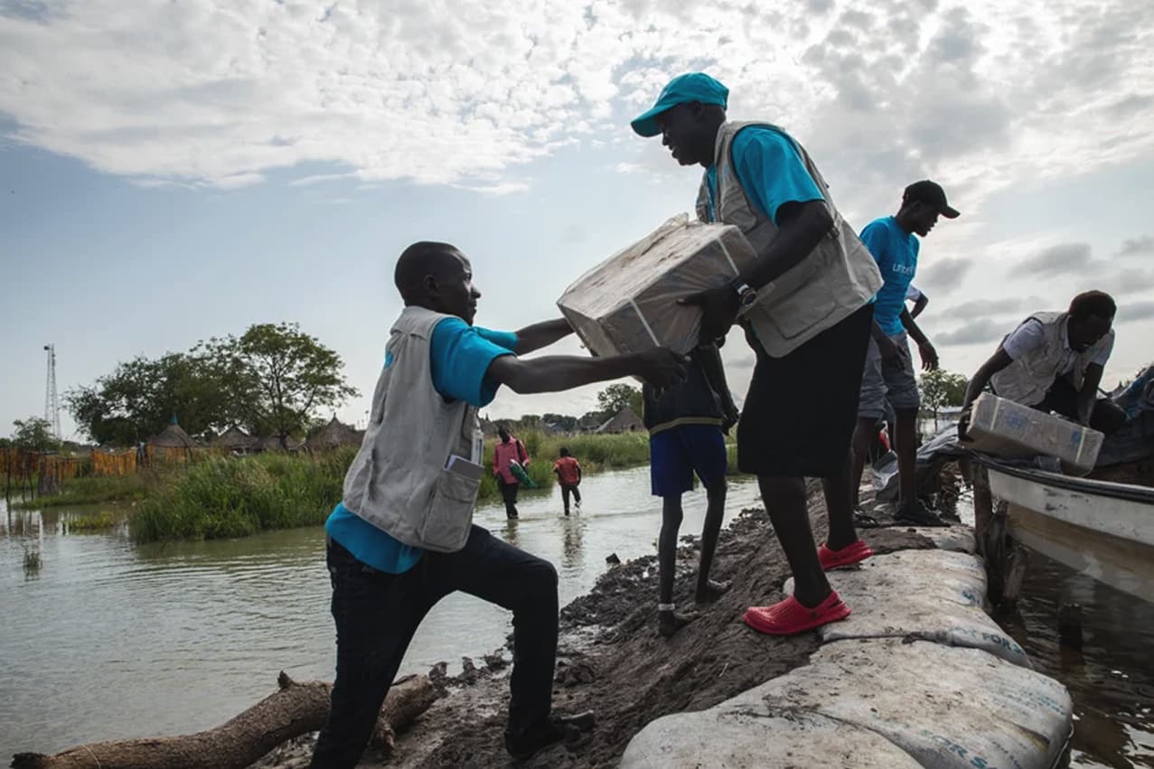 Volunteers Distributing Supplies